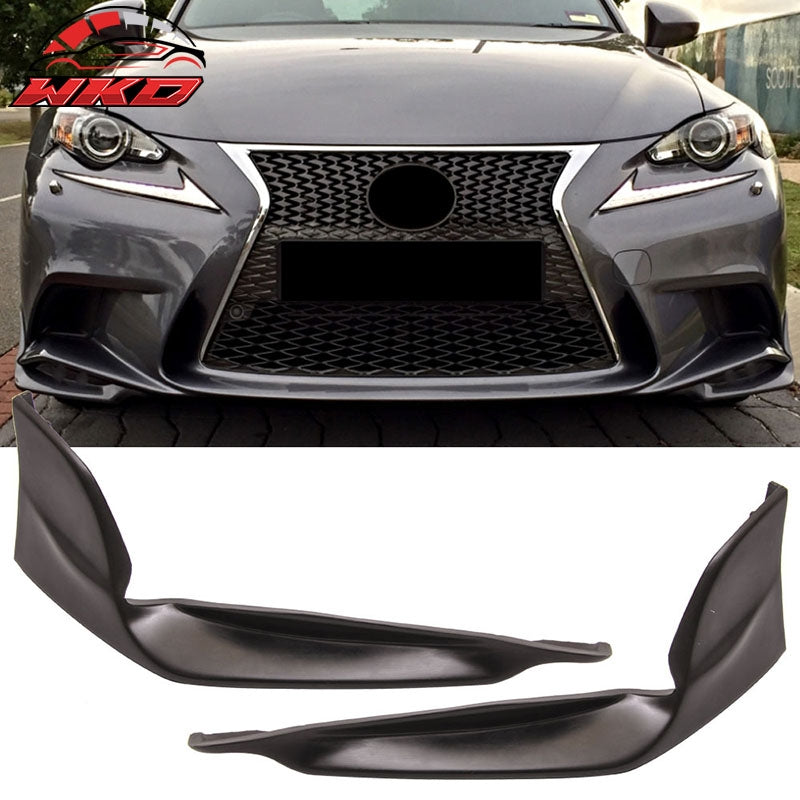 Fits 14-16 Lexus IS250 F Sport TRD Style Front Bumper Lip Splitters Winglets PU