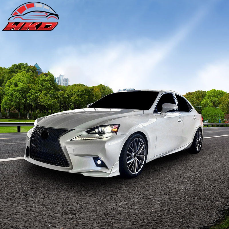 Fits 14-16 Lexus IS250 F Sport TRD Style Front Bumper Lip Splitters Winglets PU
