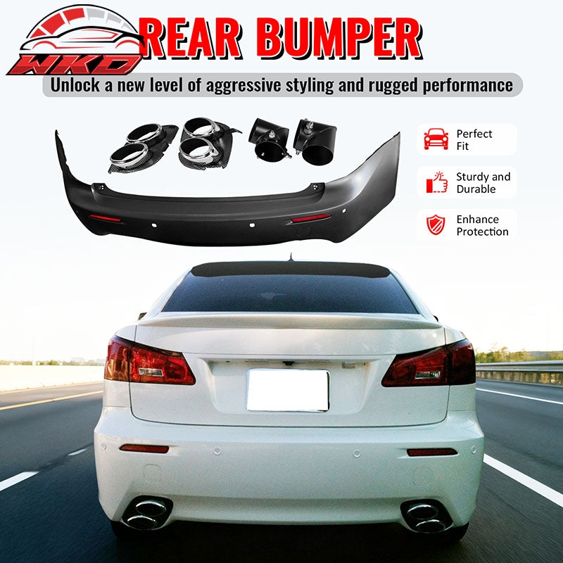 Wholesale 06-13 Lexus IS250 IS350 IS F Style Rear Bumper Cover W/Muffler Tip & Bezel - Wikond Auto