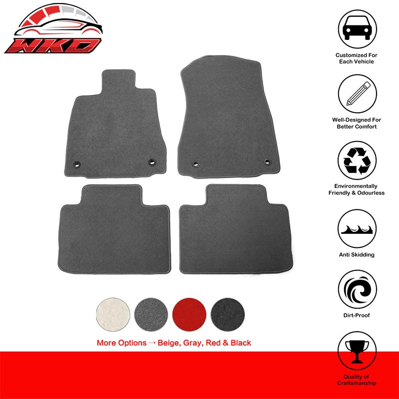 For 14-26 Lexus IS250 IS350 RWD Nylon Floor Mats Liner Gray Front Rear Carpet