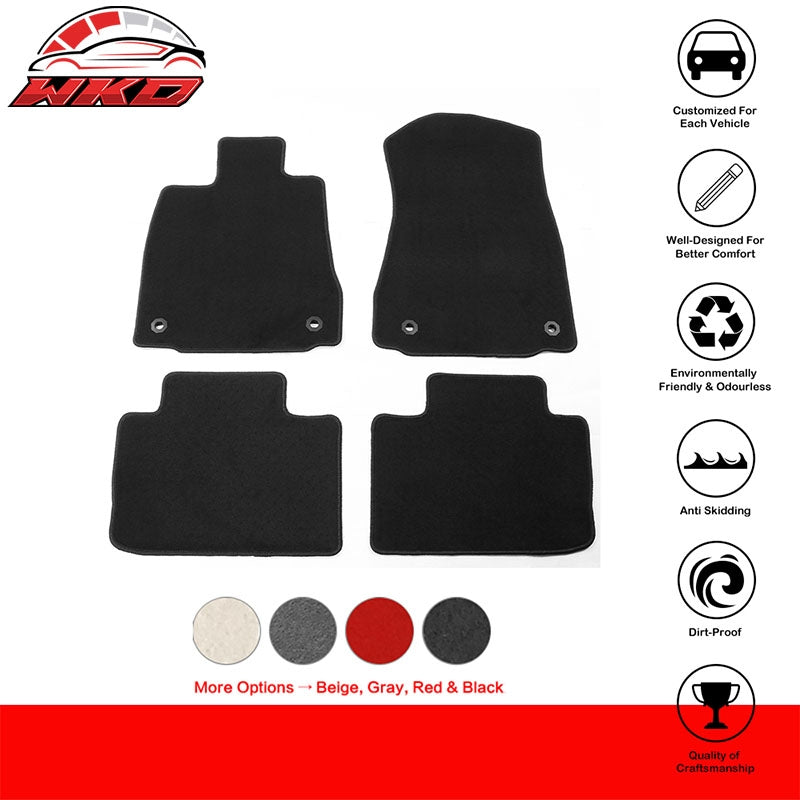 For 14-26 Lexus IS300 IS350 RWD Nylon Floor Mats Liner Black Front Rear Carpet