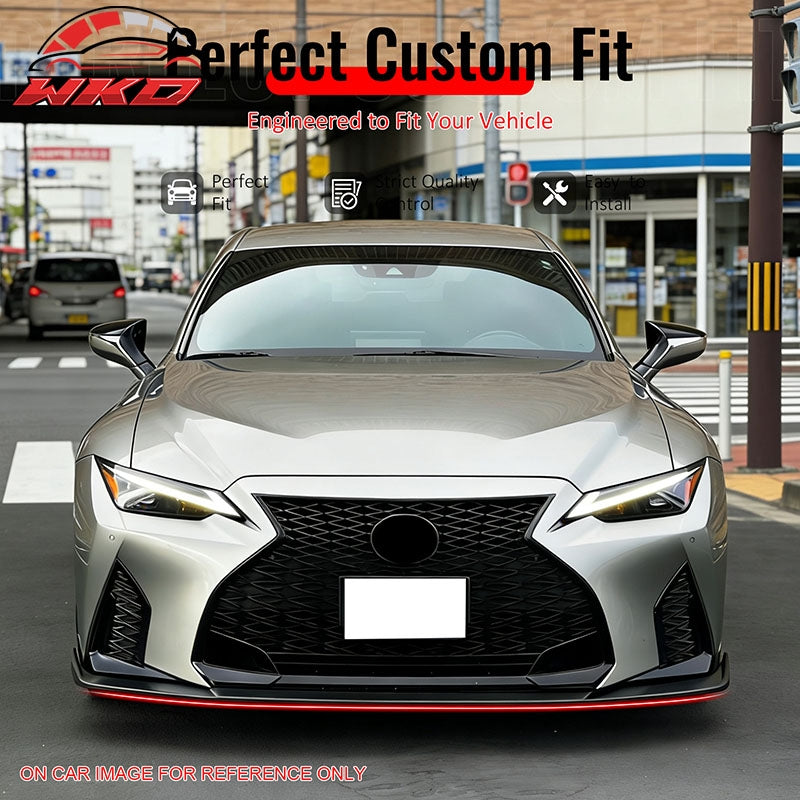 Wholesale 22-25 Lexus IS500 F Sport Ikon Style Front Bumper Lip Gloss Black PP 3PCS - Wikond Auto