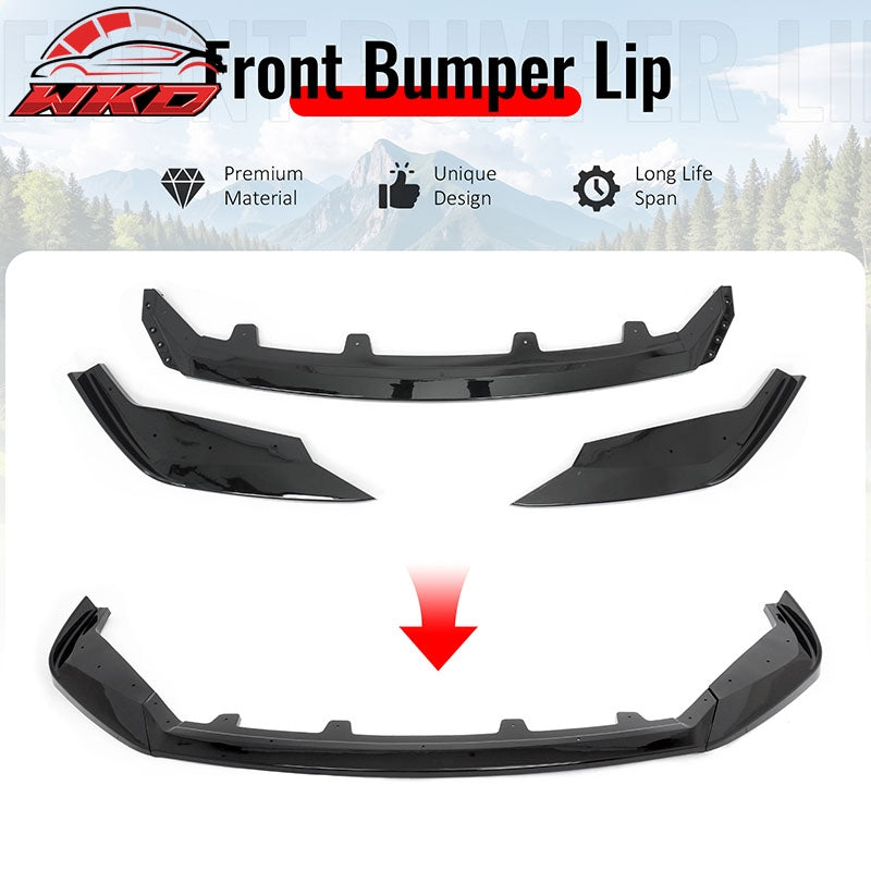 Wholesale 22-25 Lexus IS500 F Sport Ikon Style Front Bumper Lip Gloss Black PP 3PCS - Wikond Auto