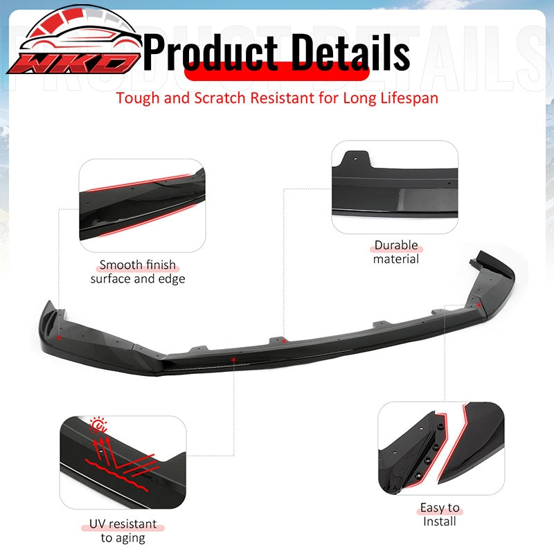 Wholesale 22-25 Lexus IS500 F Sport Ikon Style Front Bumper Lip Gloss Black PP 3PCS - Wikond Auto