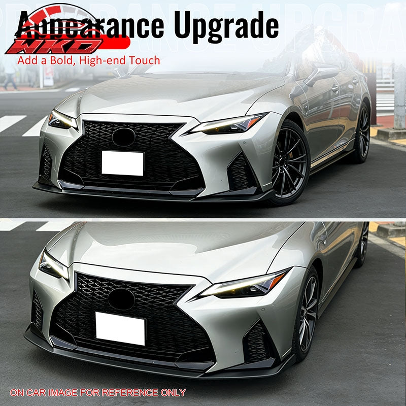 Wholesale 22-25 Lexus IS500 F Sport Ikon Style Front Bumper Lip Gloss Black PP 3PCS - Wikond Auto