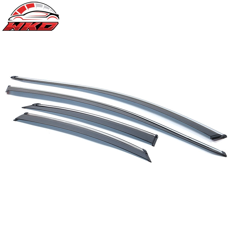 Fits 15-21 Lexus NX200t NX300 NX300h AZ10 Tape-On Window Visors W/Chrome Trim PC