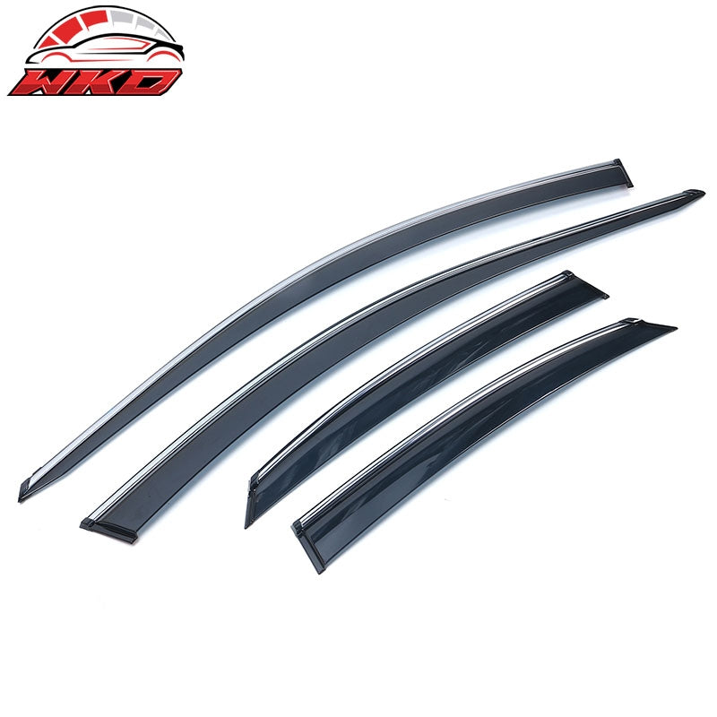 Fits 15-21 Lexus NX200t NX300 NX300h AZ10 Tape-On Window Visors W/Chrome Trim PC