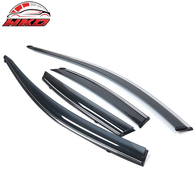 Fits 15-21 Lexus NX200t NX300 NX300h AZ10 Tape-On Window Visors W/Chrome Trim PC