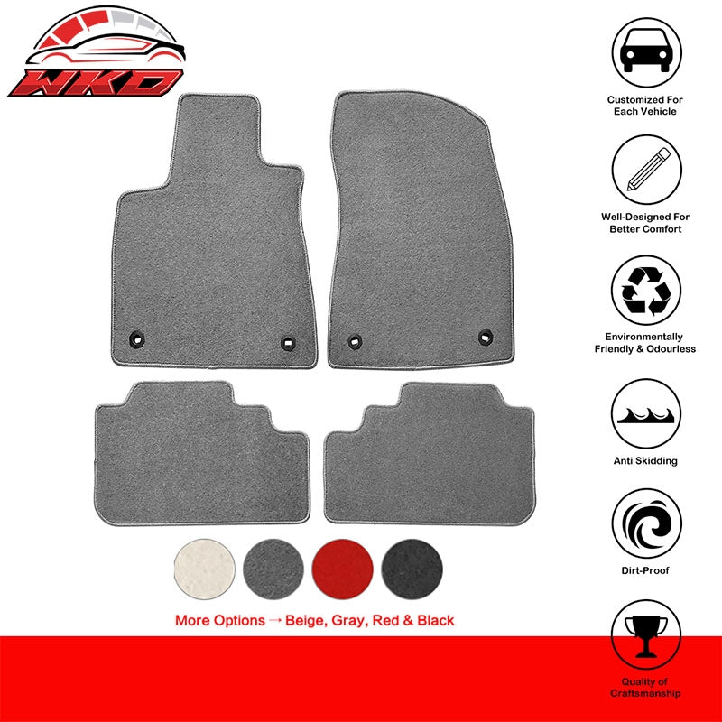 Fits 16-22 Lexus RX350 RX450H 4PCS Front Rear Floor Mats Carpets Nylon Grey