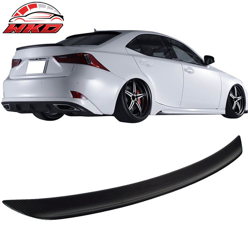Fits 14-20 IS200t IS250 IS300 IS350 4DR B Style Matte Carbon Fiber Trunk Spoiler