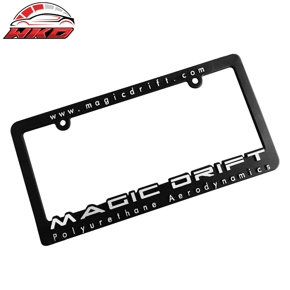 Universal MAGIC DRIFT Black JDM Polyurethane Rear License Plate Frames Pair