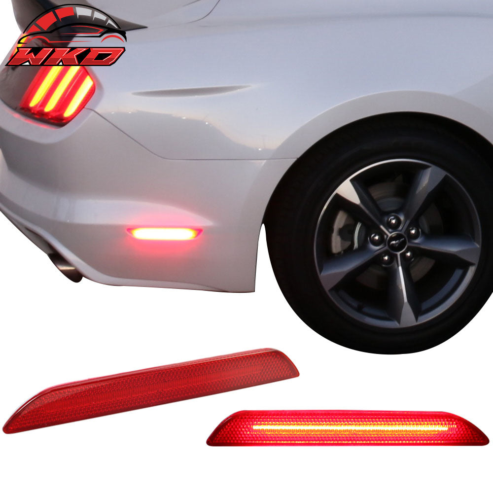 Fits 15-17 Ford Mustang 2PCS Rear Bumper Side Marker LED Lights Lamps Reflectors