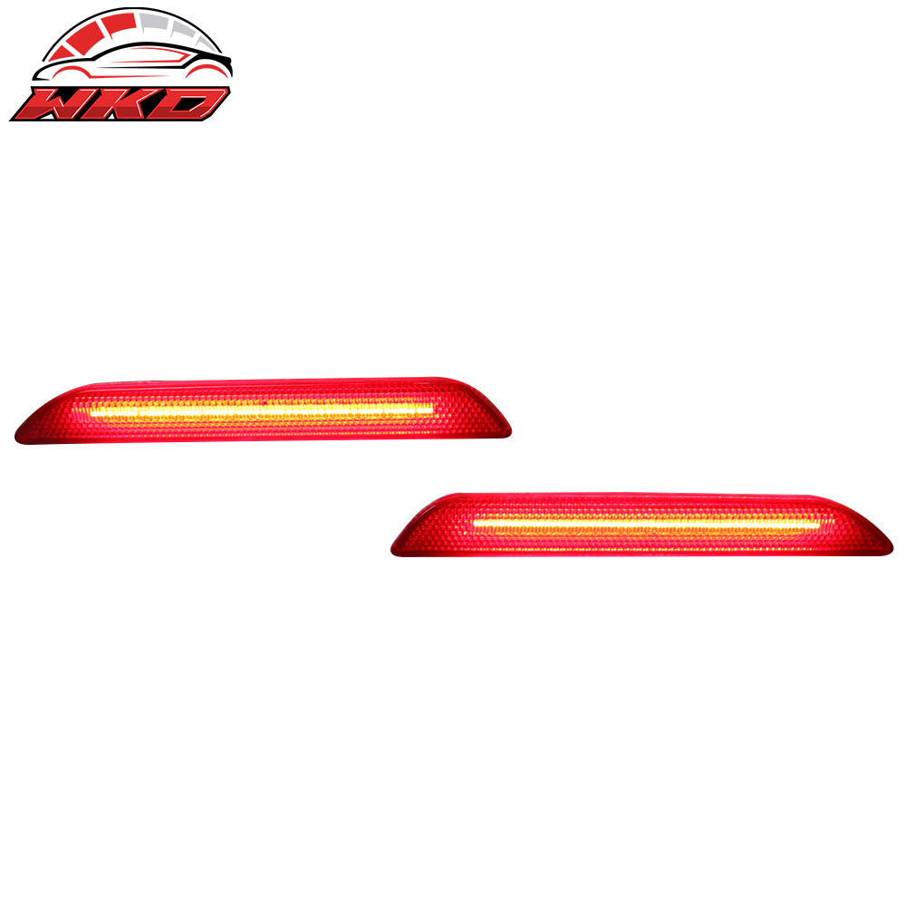 Fits 15-17 Ford Mustang 2PCS Rear Bumper Side Marker LED Lights Lamps Reflectors