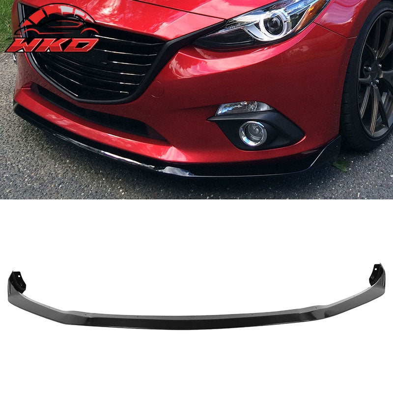 Fits 14-16 Mazda 3 4Dr 5Dr MS Style Front Bumper Lip Spoiler Splitter Guard ABS