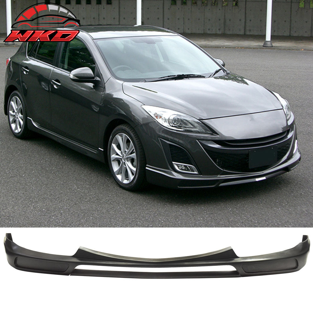 Fits 09-11 Mazda 3 K Style Front Bumper Lip Spoiler Unpainted PU Splitter Kit