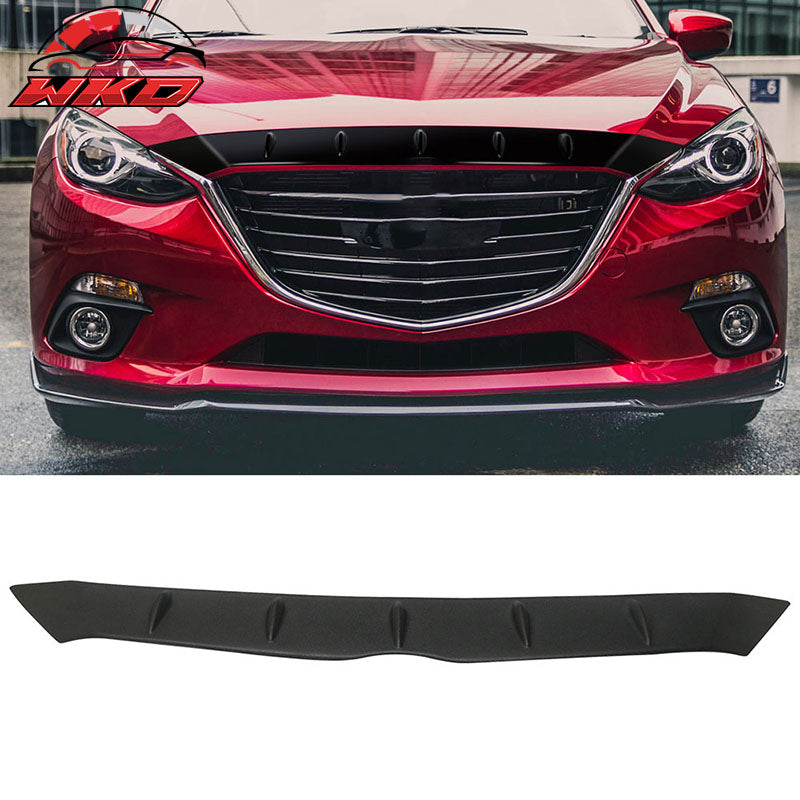 Fits 14-16 Mazda 3 FHS Style Gloss Black Grille Molding Trim ABS