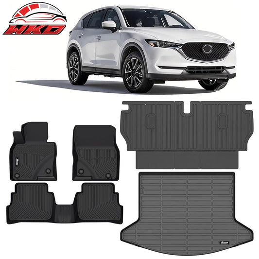 Wholesale 17-25 Mazda CX-5 3D Molded Floor Mats + Rear Trunk Mat + Backrest Cover TPE - Wikond Auto