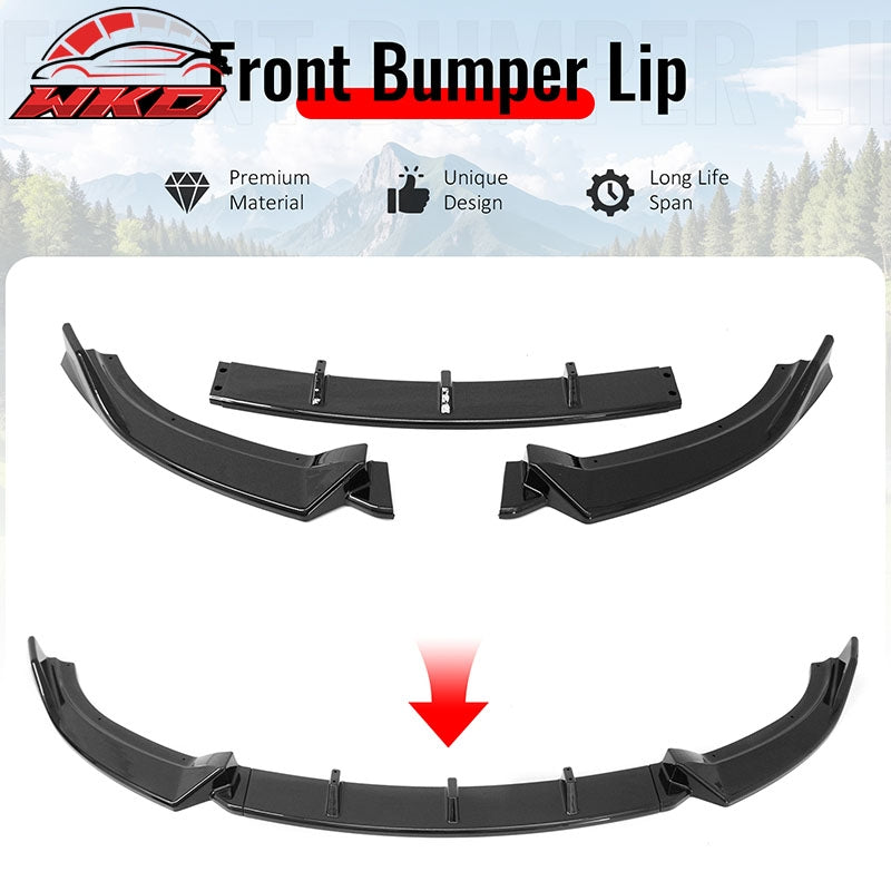 Fits 09-12 Mazda MX-5 Miata Gloss Black Front Bumper Lip IKON Style Spoiler 3PCS