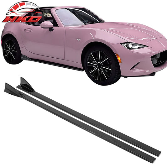 Wholesale For 16-26 Mazda MX-5 Miata Gloss Black IKON Style Side Skirts Extension ABS Pair - Wikond Auto