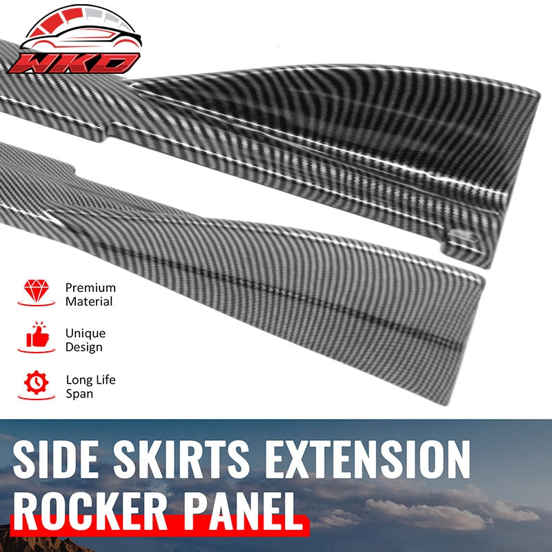 Fits 09-15 Mazda MX-5 Miata IKON Style Side Skirts Panels Carbon Fiber Print ABS