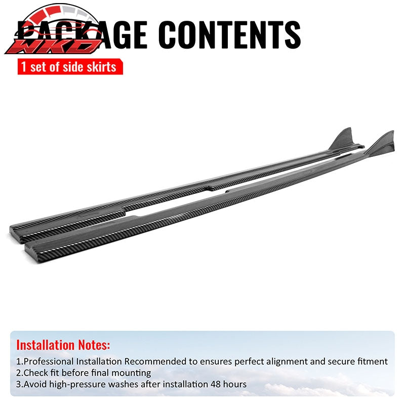 Fits 09-15 Mazda MX-5 Miata IKON Style Side Skirts Panels Carbon Fiber Print ABS