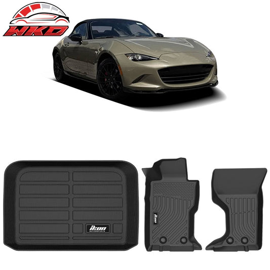 Wholesale 16-26 Mazda MX-5 Miata TPE All Weather Waterproof 3D Floor + Trunk Mats - Wikond Auto