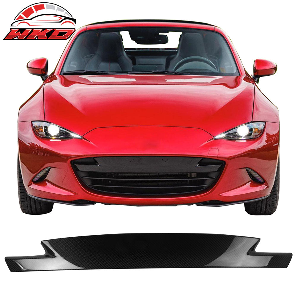 Fits 16-25 Mazda MX5 MX-5 Miata Carbon Fiber CF Front Bumper Air Dam Grille Trim