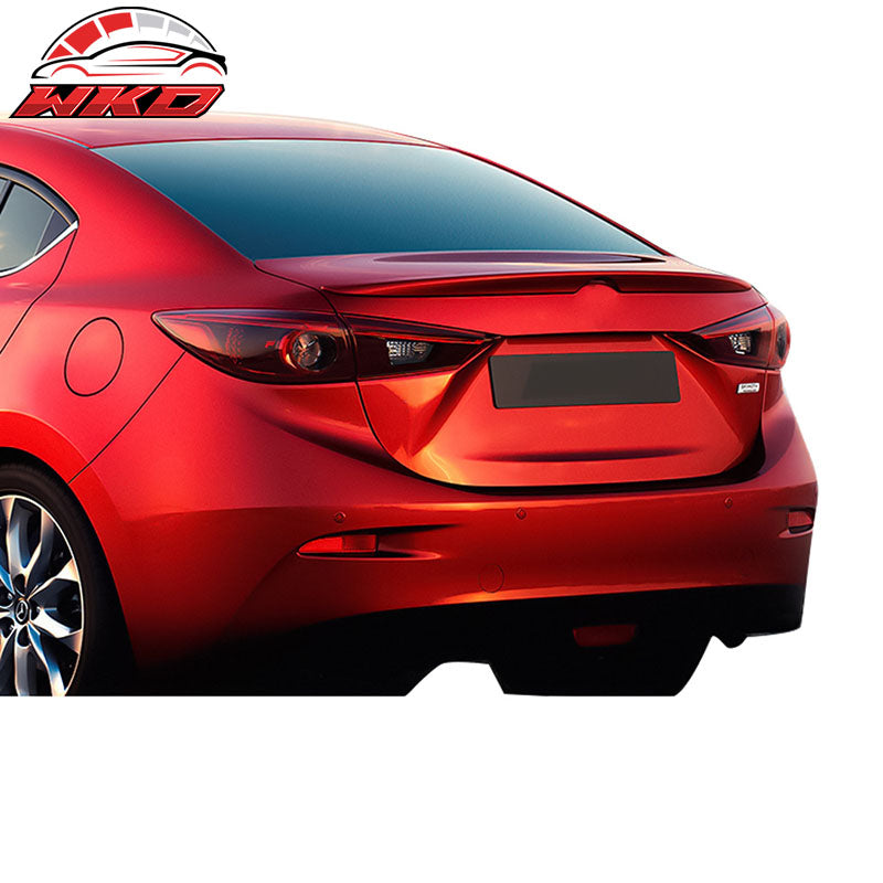 Fits 14-18 Mazda 3 Sedan 4Dr OE Style Rear Trunk Spoiler Wing Lip Unpainted ABS