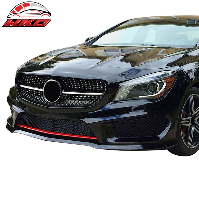 Fits 14-16 Mercedes-Benz C117 CLA Sedan Front Bumper Lip Spoiler-PP