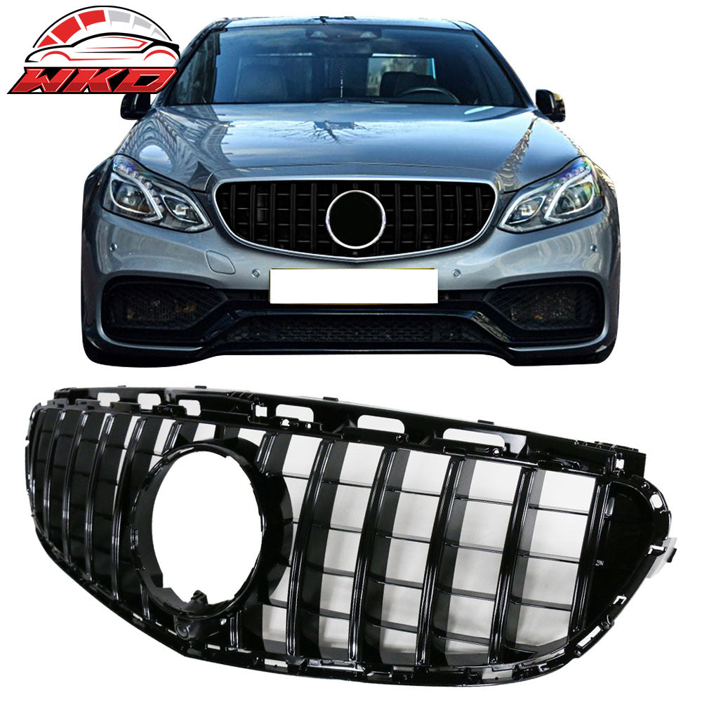 Fits 14-16 Mercedes Benz E-Class W212 AMG GT Style Gloss Black Upper Grille ABS