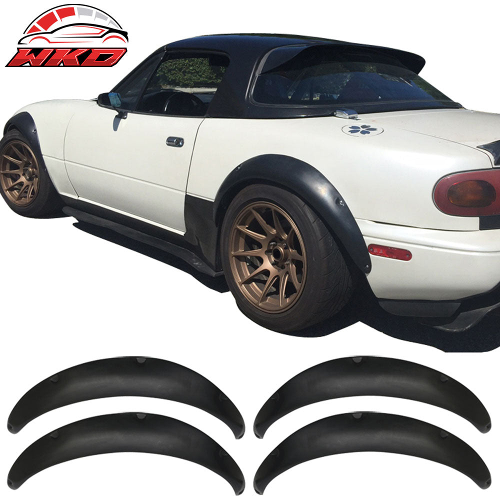 Fits 90-97 Miata NA MX5 4 Piece Front+Rear 60mm Wide Fender Flares PU