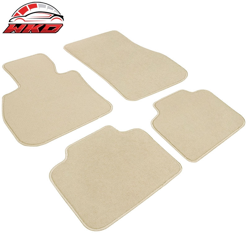 Fits 17-24 Mini Cooper Countryman Nylon Floor Mats Liner Beige Front Rear Carpet