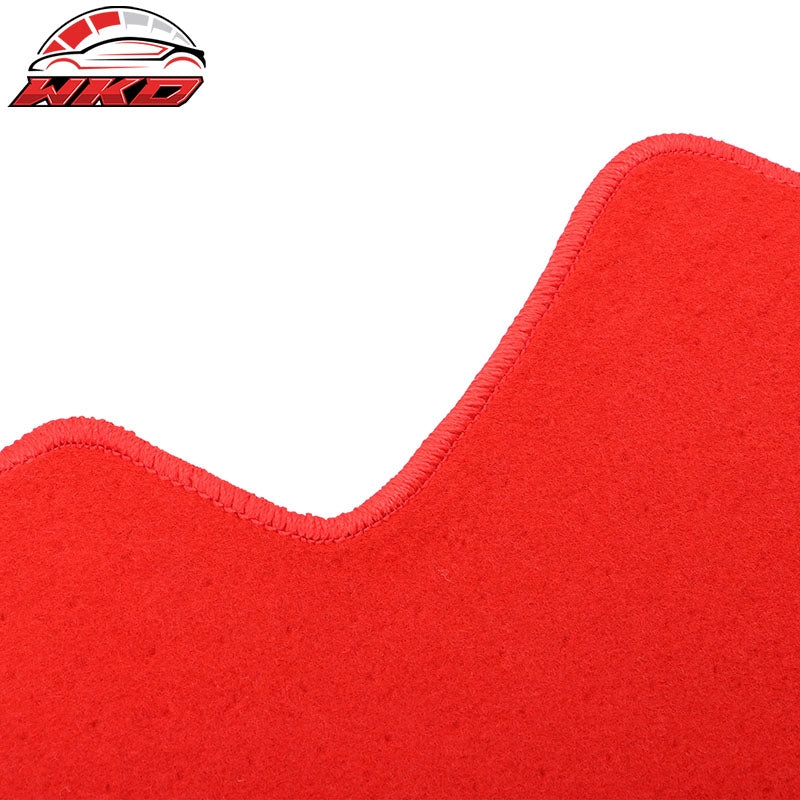 Fits 17-24 Mini Cooper Countryman Nylon Floor Mats Liner Red Front Rear Carpet