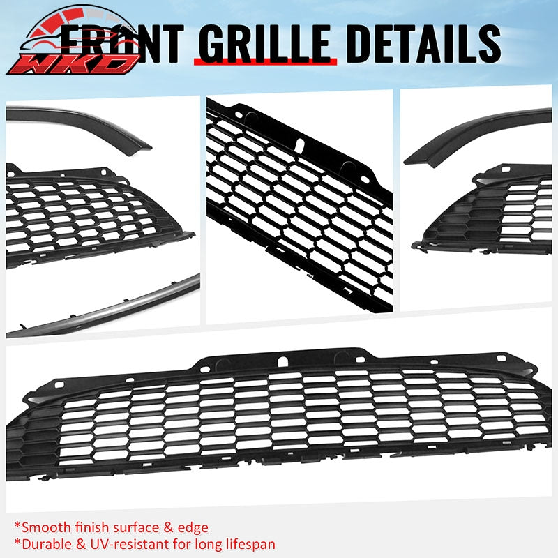 For 08-15 Mini Cooper S JCW R55 R56 R57 R58 R59 Matte Black Front Grille w/Frame