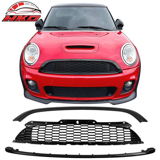 Wholesale For 08-15 Mini Cooper S JCW R55-R59 Carbon Fiber Print Front Grille w/ Frame ABS - Wikond Auto