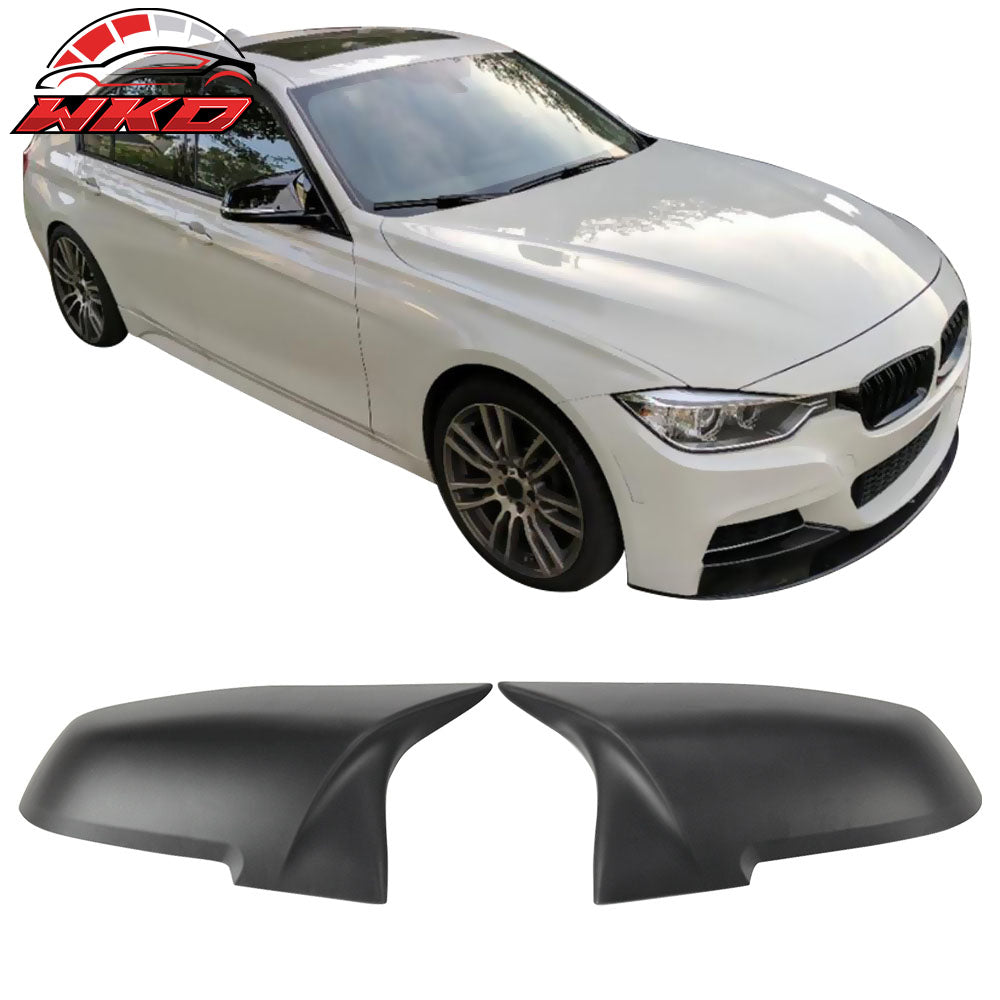 Fits 12-18 BMW F30 3 Series Matte Black Side View Mirror Covers Replacement 2PCS