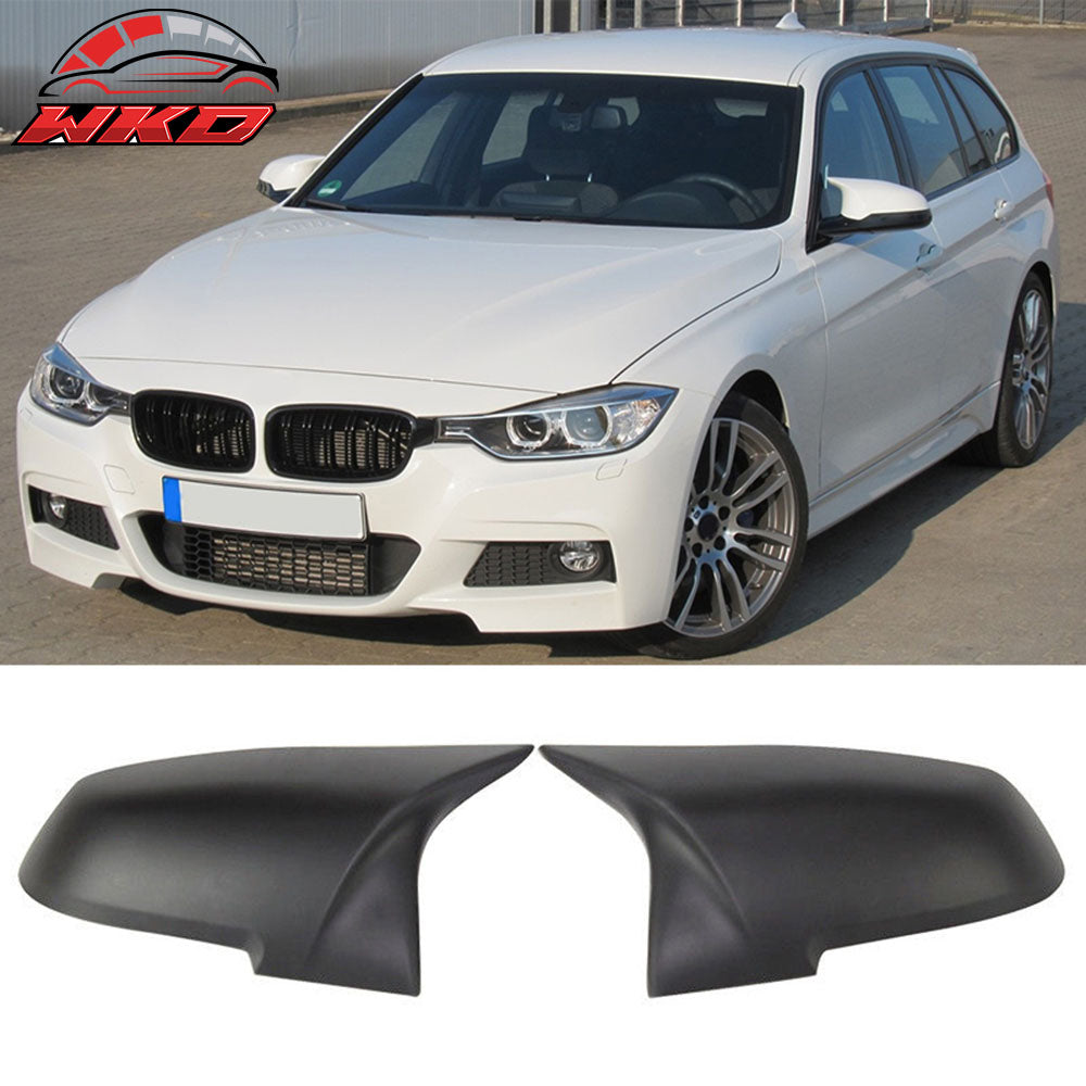 Fits 13-18 BMW F31 3 Series Matte Black Side View Mirror Covers Replacement 2PCS