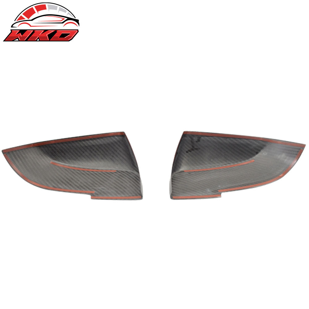 Fits 10-21 BMW 3 Series F30 2PCS Passenger Driver Mirror Covers Carbon Fiber CF
