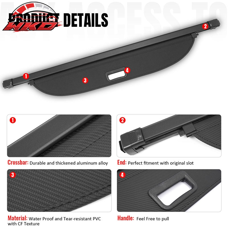 Wholesale 18-26 Mitsubishi Eclipse Cross Retractable Cargo Cover Carbon Fiber Texture - Wikond Auto