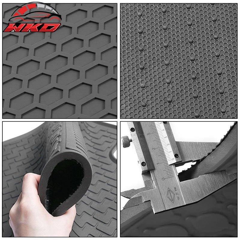 Fits 08-17 Mitsubishi Lancer OE Style All Weather Floor Mats Carpets Latex Gray