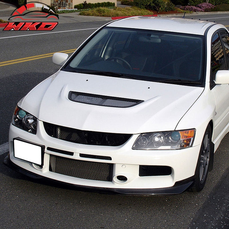 Fits 06-07 Mitsubishi Lancer Evo 9 IX J Style Front Bumper Lip - Carbon Fiber