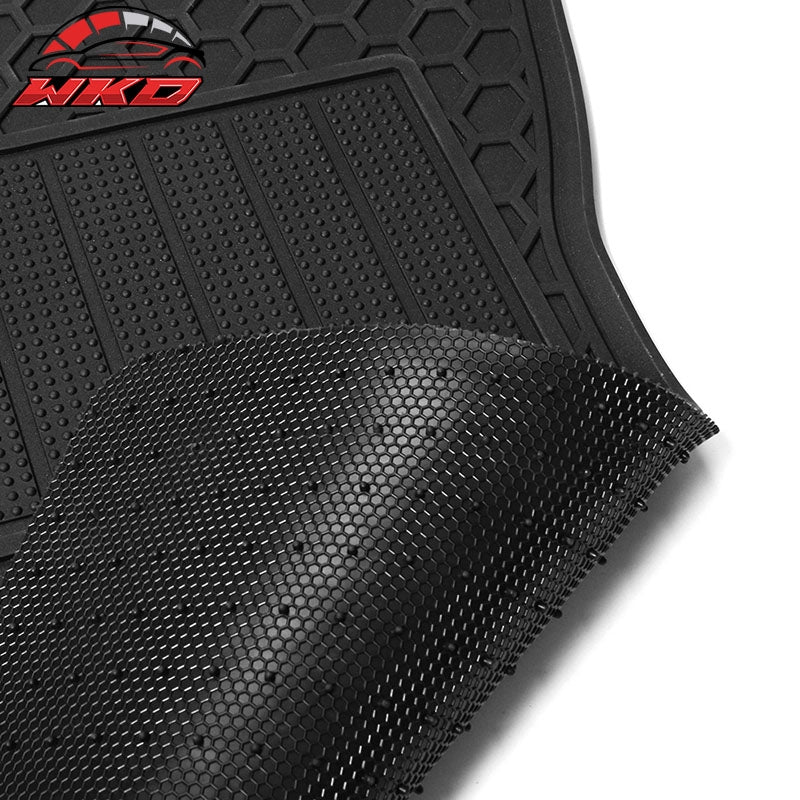 Fits 08-17 Mitsubishi Lancer Heavy Duty Black Latex Floor Mats Front Second Row
