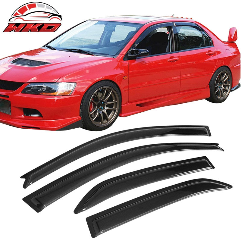 Fits 02-07 Mitsubishi Lancer Acrylic Window Visors 4PC Sun Rain Guard Deflector