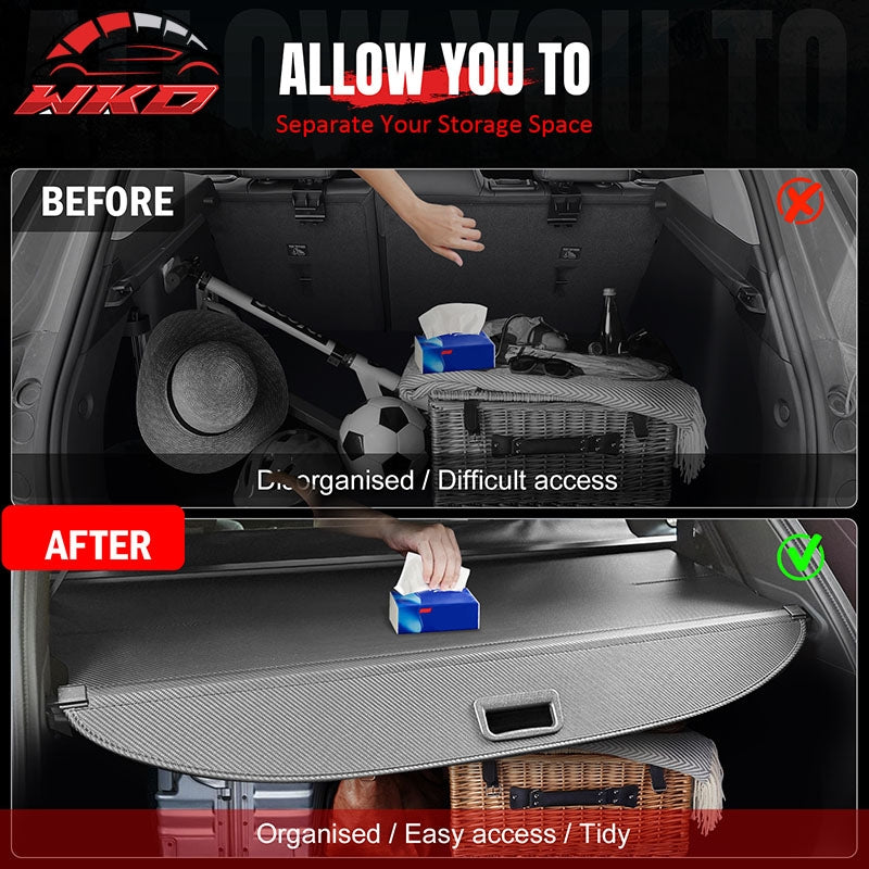Wholesale 22-26 Mitsubishi Outlander & PHEV Rear Cargo Cover Carbon Fiber Texture - Wikond Auto