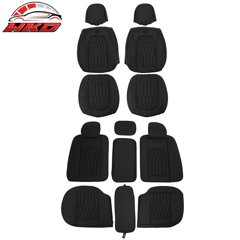 Fits Most 5 Passenger Cars Seat Covers 05 Style Front Rear Row Seat Protector PU