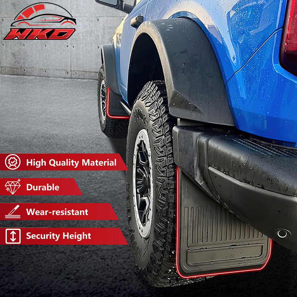 Fits 21-25 Ford Bronco 2/4 Door Black Front Rear Mud Flaps Splash Guards PP 4PCS