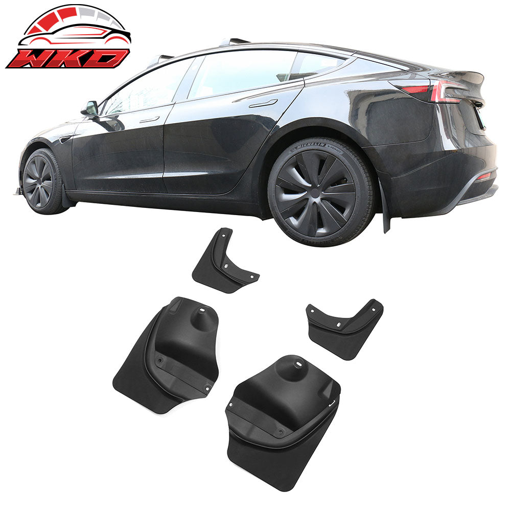 Fits 24-25 Tesla Model 3 Highland OE Style Front Rear Mud Flaps Splash Guards