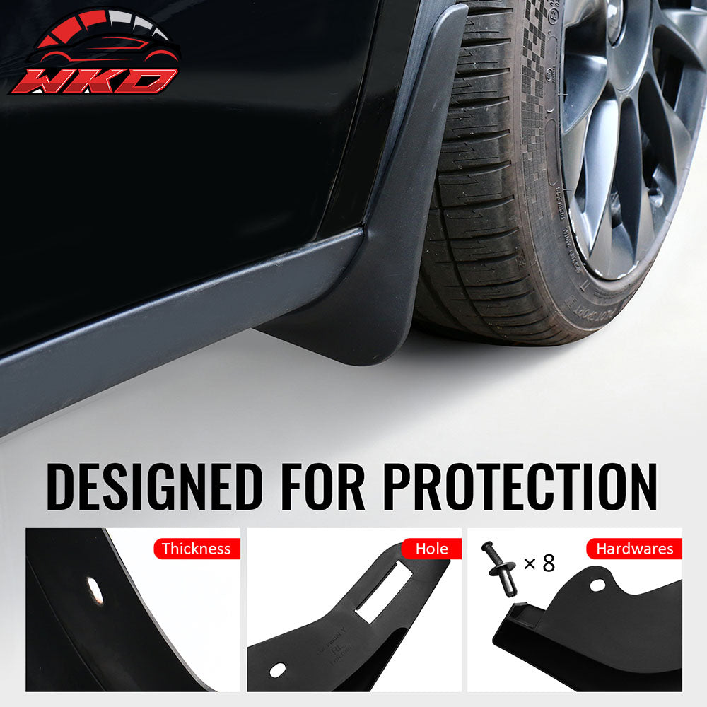 Fits 20-24 Tesla Model Y Front Rear Mud Guards Splash Flaps Fender Black PP 4PCS
