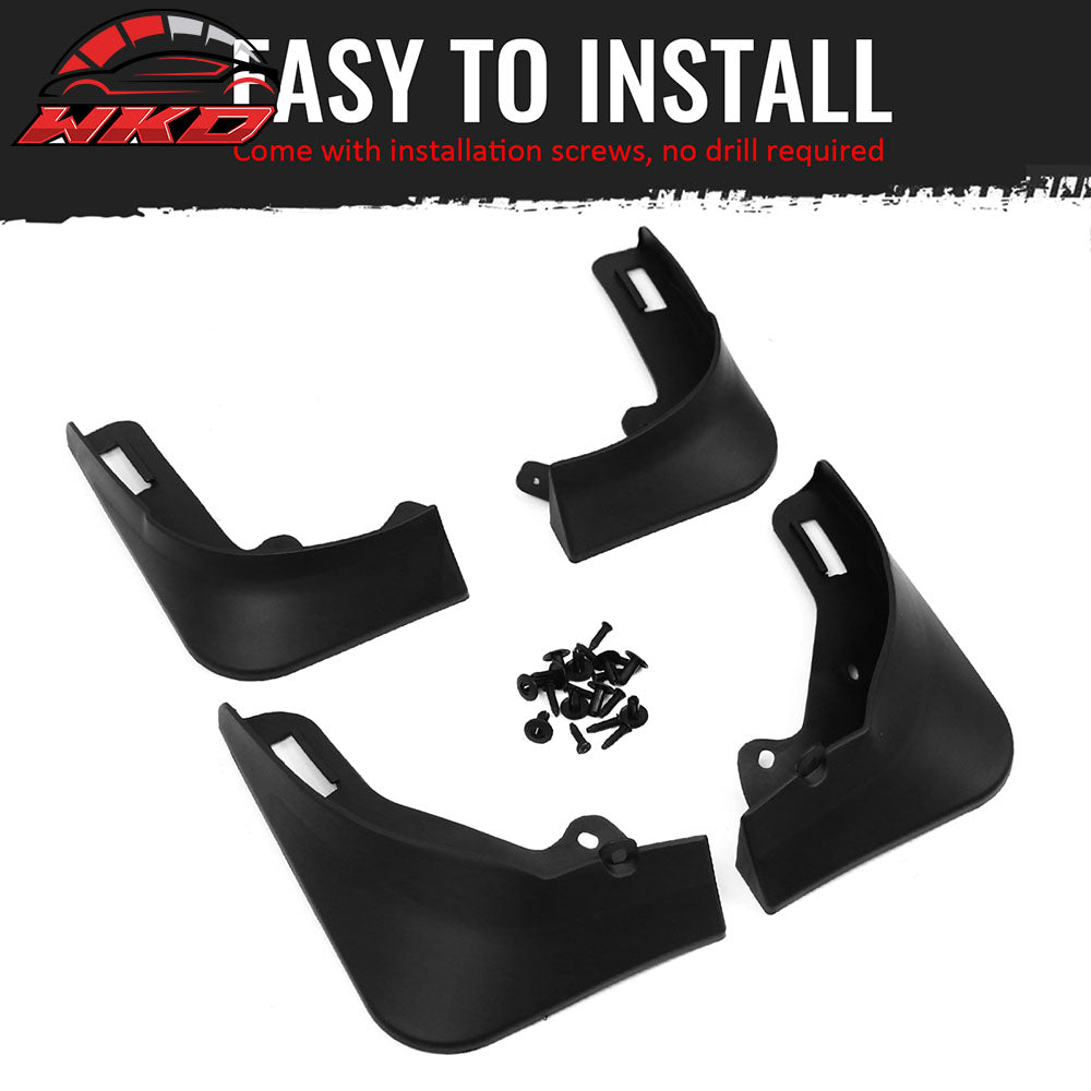 Fits 20-24 Tesla Model Y Front Rear Mud Guards Splash Flaps Fender Black PP 4PCS