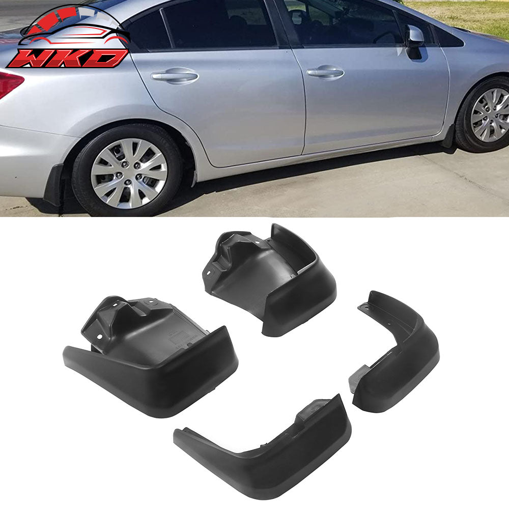 Fits Honda Civic 12-14 4Dr Sedan Mud Guards Splash Flaps Fender OE Style PU 4Pcs